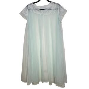 VTG Gossard Artemis Babydoll Nightgown Sheer Robe Boudoir Nylon Floral Coquette